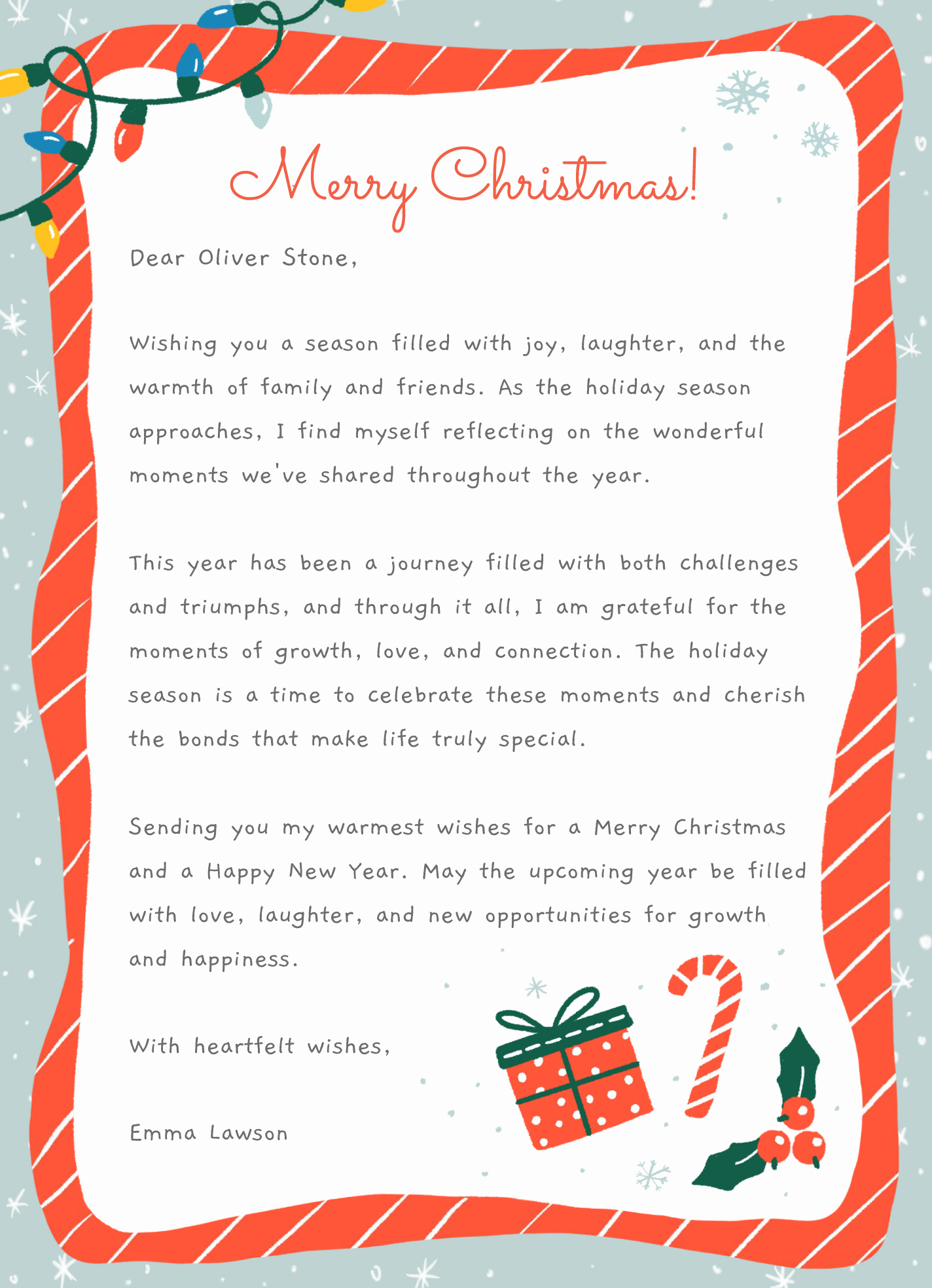 christmas letter free google docs template - gdoc.io